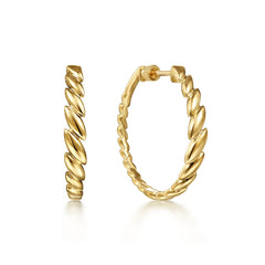 Gabriel & Co. 30MM Marquise Pattern Hoop Earrings