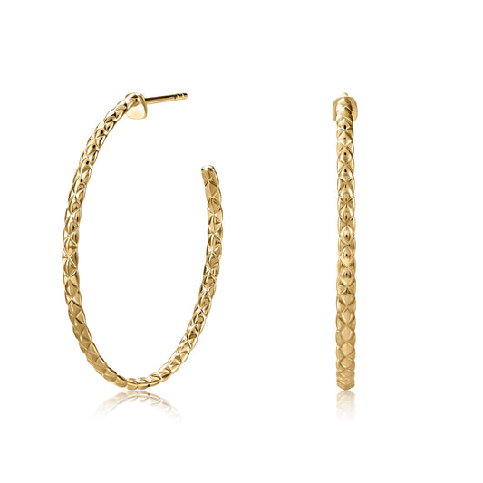 A. Jaffe 40MM Gold Quilted Hoops