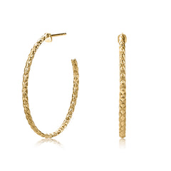 A. Jaffe 40MM Gold Quilted Hoops