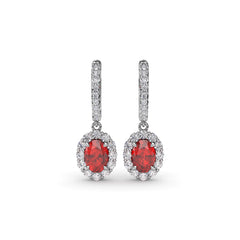 Fana Dazzling Ruby And Diamond Drop Earrings