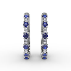 Fana Precious Sapphire And Diamond Hoop Earrings