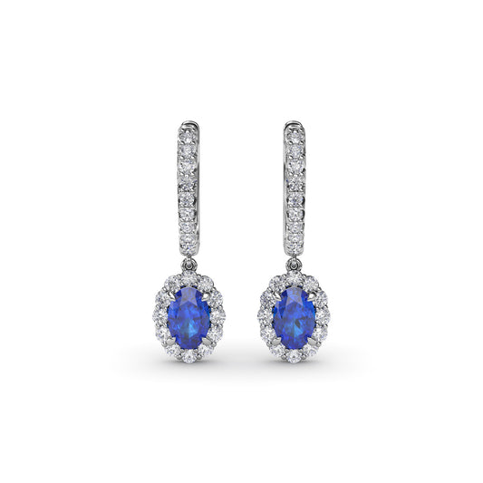 Fana Dazzling Sapphire And Diamond Drop Earrings