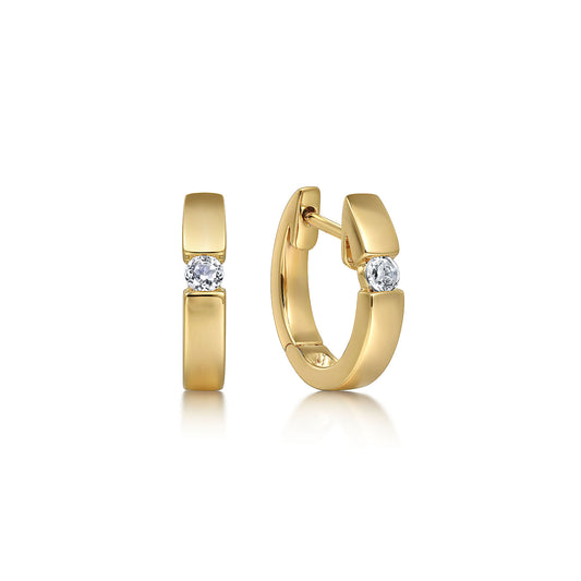 Gabriel & Co. White Sapphire Huggie Earrings In Size 15MM