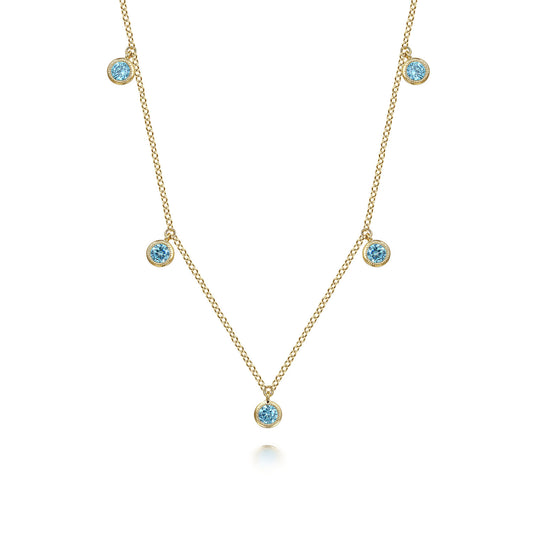 Gabriel & Co. London Blue Topaz Station Necklace