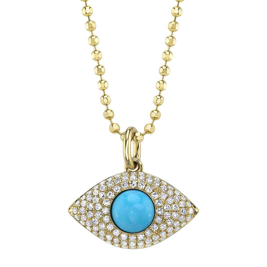 Shy Creation Diamond and Turquoise Necklace