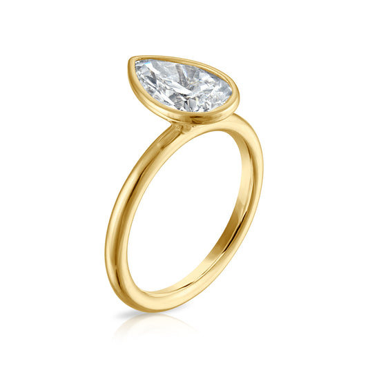 Pear Bezel Solitaire Engagement Ring