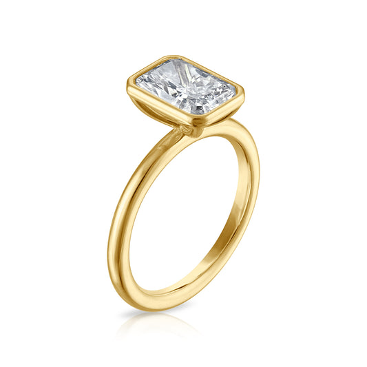 Radiant Bezel Solitaire Engagement Ring