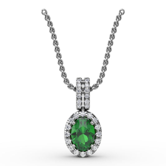 Fana Gold Sophisticated Emerald And Diamond Pendant
