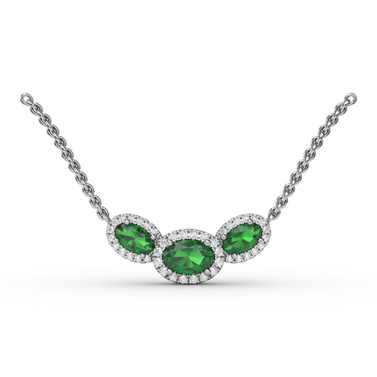 Fana Gold Three Stone Oval Pendant