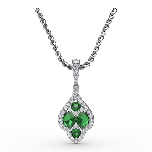 Fana Gold Precious Emerald And Diamond Pendant