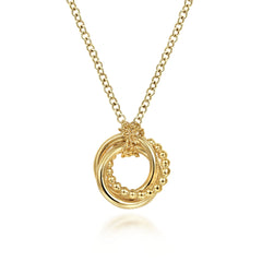 Gabriel & Co. Plain And Bujukan Beaded Interlocking Circles Pendant Necklace