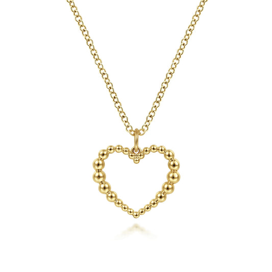 Gabriel & Co. Bujukan Beaded Open Heart Pendant Necklace