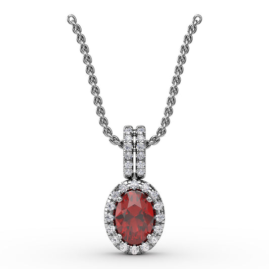 Fana Gold Sophisticated Ruby And Diamond Pendant