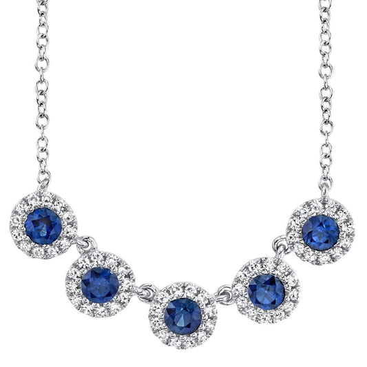 Shy Creation Sapphire and Diamond Necklace