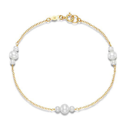 Three Pearl Station Bracelet