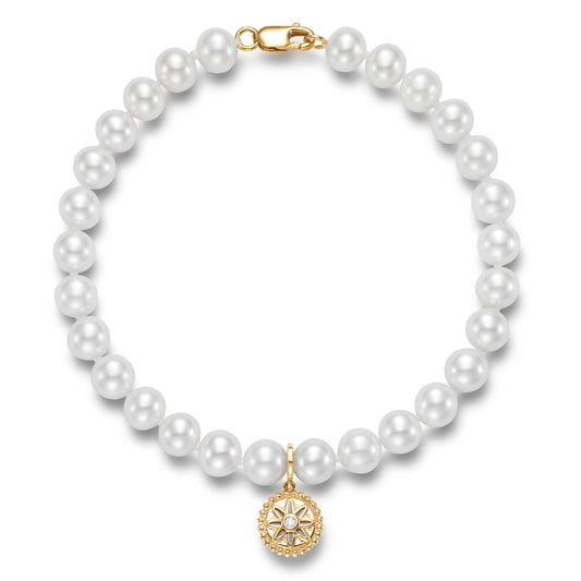 Medallion Charm Pearl Bracelet