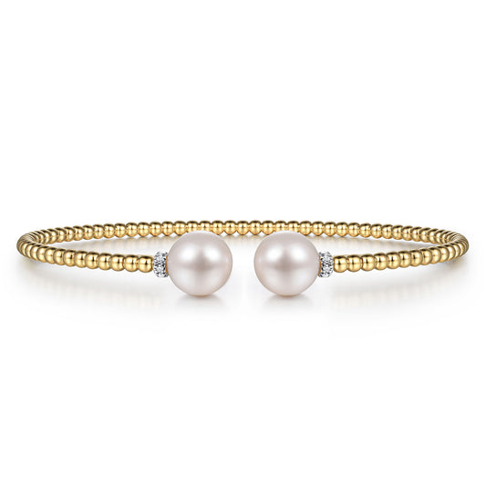 Gabriel & Co. Bujukan Diamond And Pearl Split Bangle