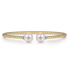 Gabriel & Co. Bujukan Diamond And Pearl Split Bangle