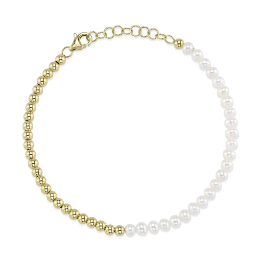 Shy Creation Pearl Ball Chain Bracelet