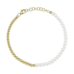 Shy Creation Pearl Ball Chain Bracelet