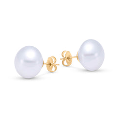 Button South Sea Pearl Stud Earrings