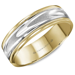 Crown Ring 6MM Carved Wedding Band