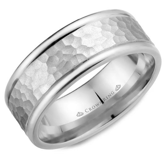 Crown Ring 8MM Carved Wedding Band