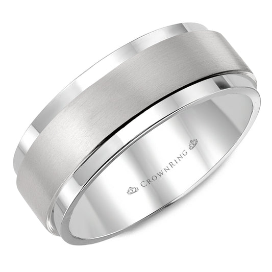 Crown Ring 8MM Carved Wedding Band