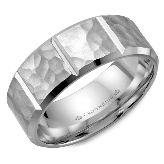 Crown Ring 8MM Carved Wedding Band