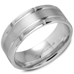Crown Ring 8MM Carved Wedding Band