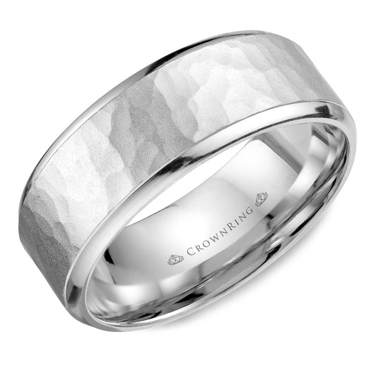 Crown Ring 8MM Carved Wedding Band
